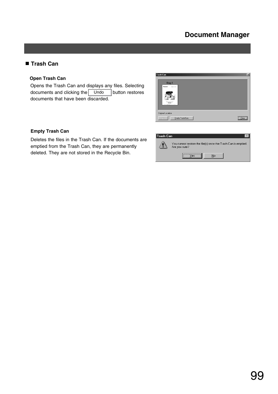 Document manager | Panasonic 150P User Manual | Page 99 / 153