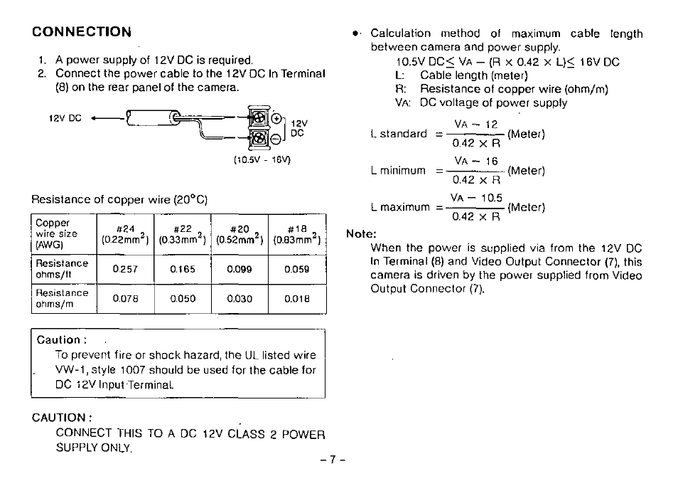 Connection, Power | Panasonic CCTV CAMERA WV-BP102 User Manual | Page 9 / 22