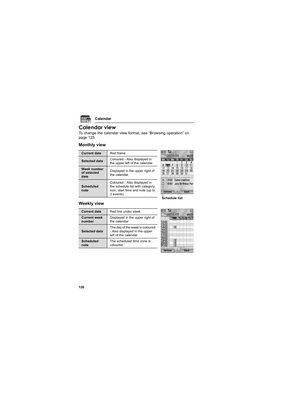 Calendar view | Panasonic EB-MX7  EN User Manual | Page 129 / 168