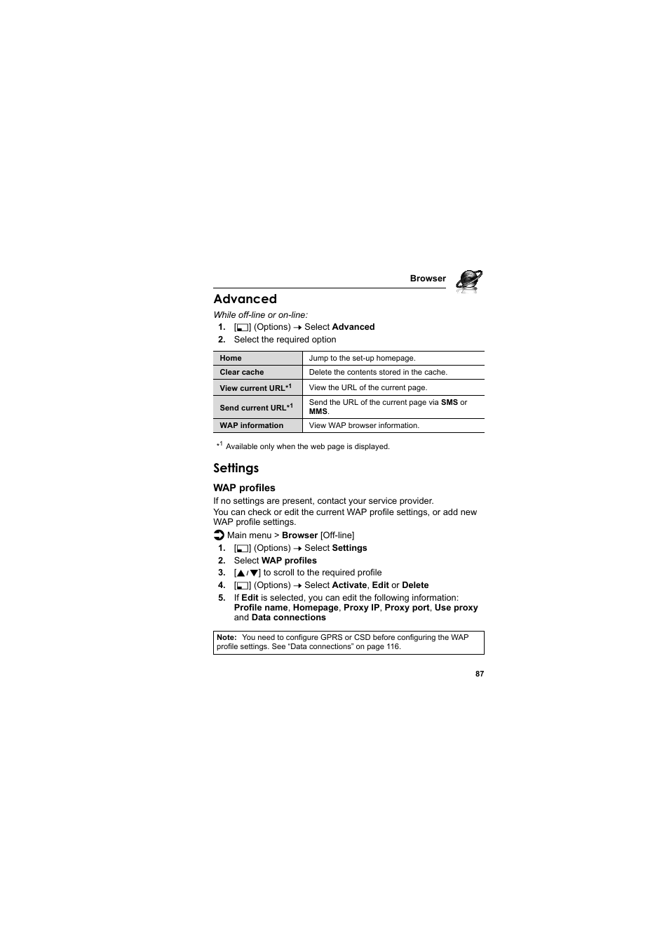 Advanced, Settings | Panasonic EB-MX7  EN User Manual | Page 90 / 168