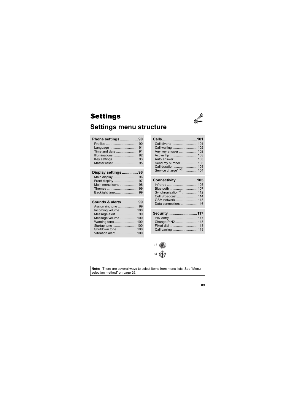 Settings, Settings menu structure, Settings settings menu structure | Panasonic EB-MX7  EN User Manual | Page 92 / 168