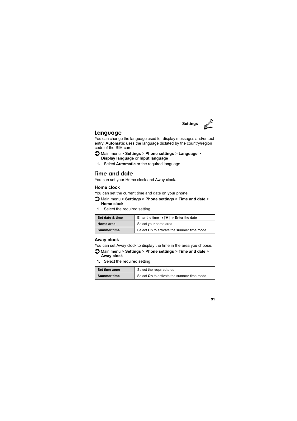 Language, Time and date | Panasonic EB-MX7  EN User Manual | Page 94 / 168