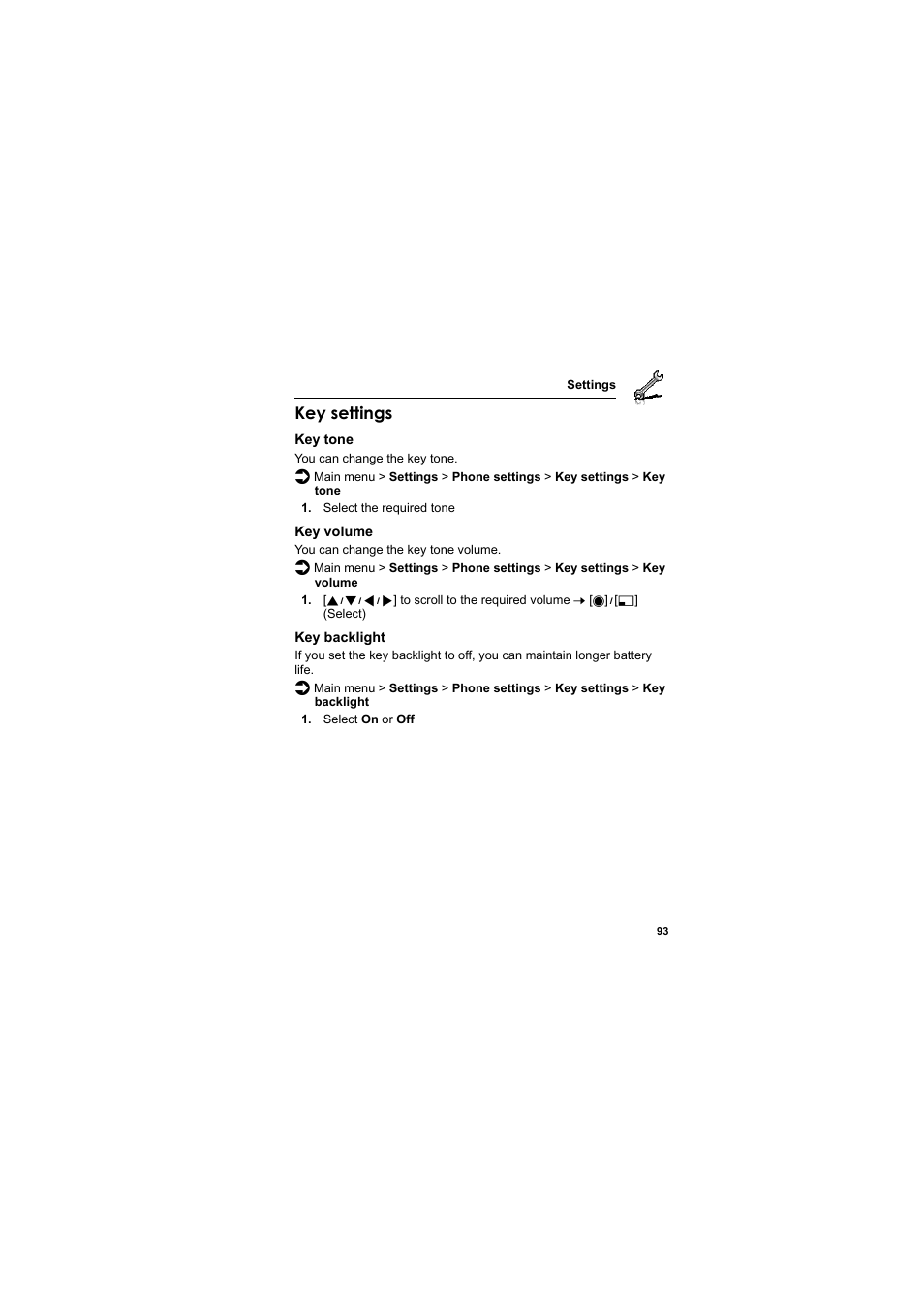 Key settings | Panasonic EB-MX7  EN User Manual | Page 96 / 168