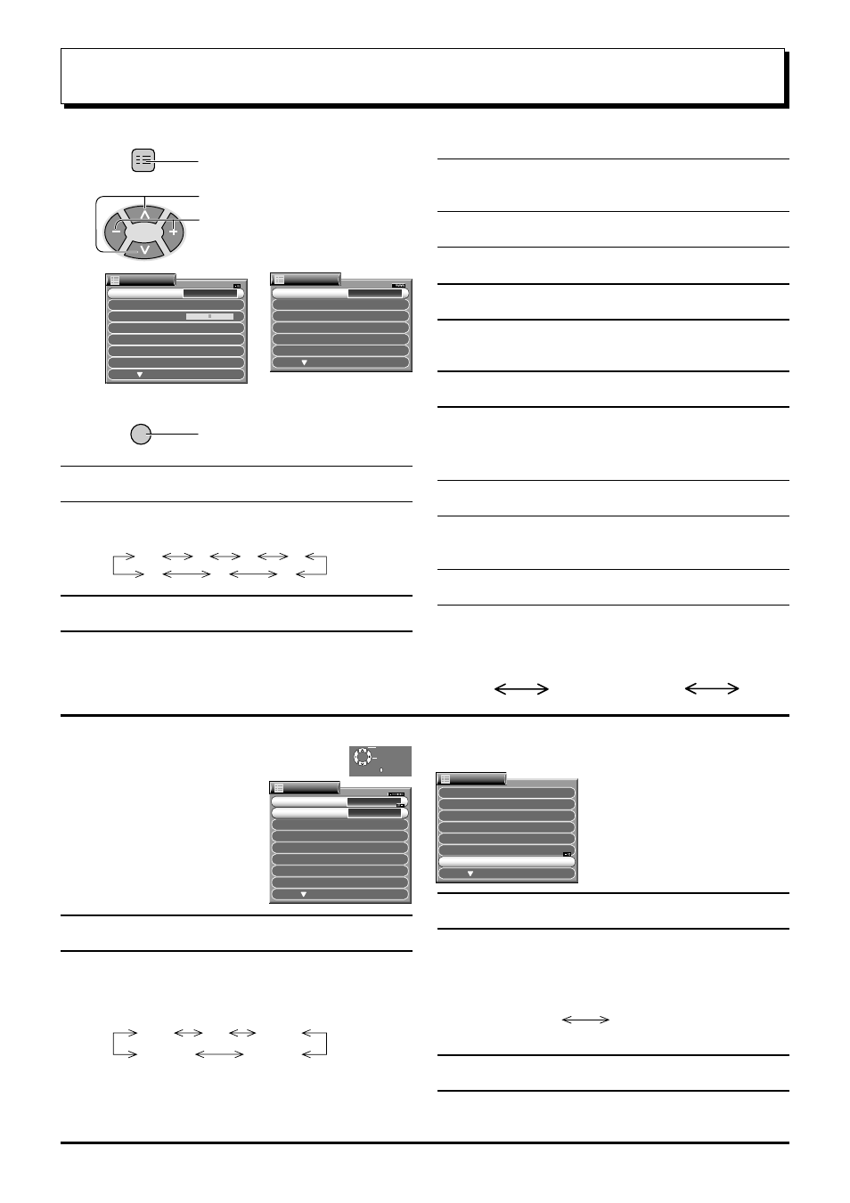 Setup adjustment, Colour system, Child lock | Off timer ch colour set, Blue back, Illumination, 3d-comb picture shift, Vcr/game, Language, Flicker reduction | Panasonic TX-43P800H User Manual | Page 23 / 36