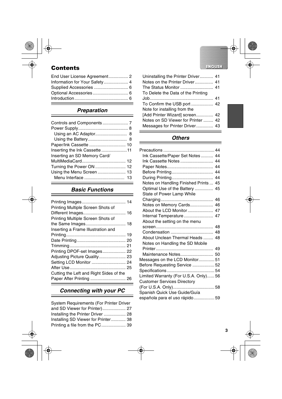 Panasonic SV-P20U User Manual | Page 3 / 62