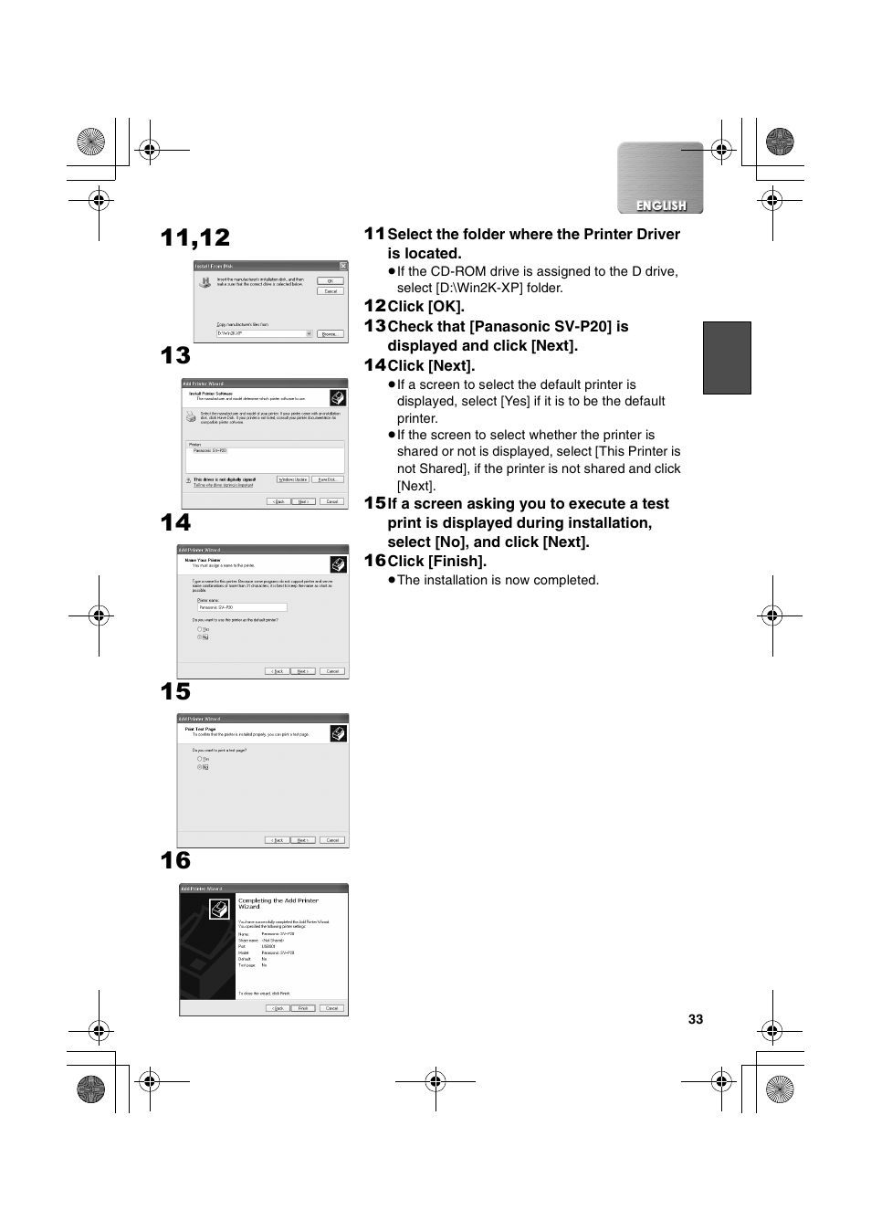 Panasonic SV-P20U User Manual | Page 33 / 62
