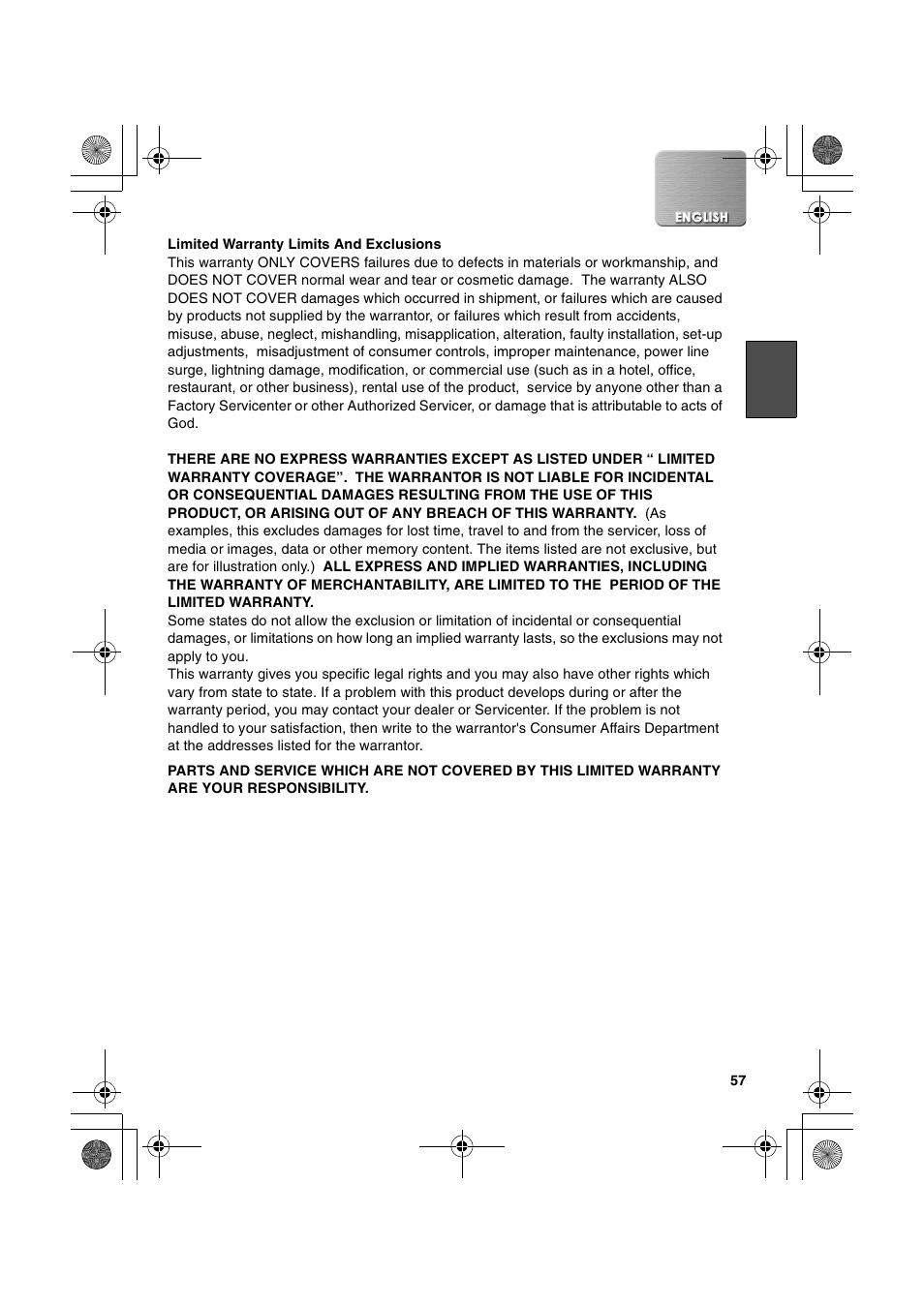 Panasonic SV-P20U User Manual | Page 57 / 62