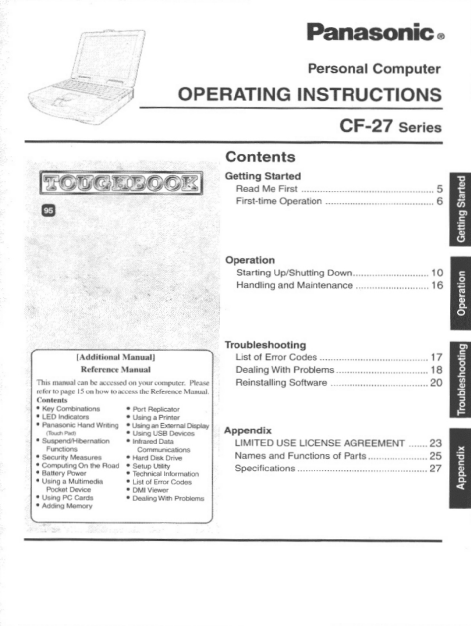 Panasonic CF-27 User Manual | 28 pages