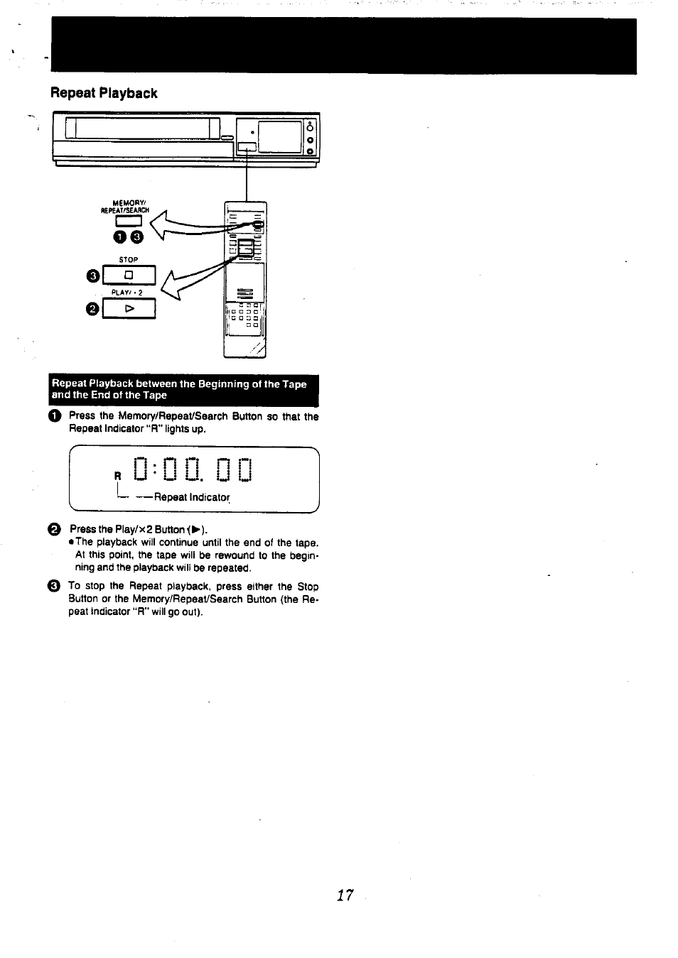 Repeat playback | Panasonic NV-L20 User Manual | Page 17 / 35