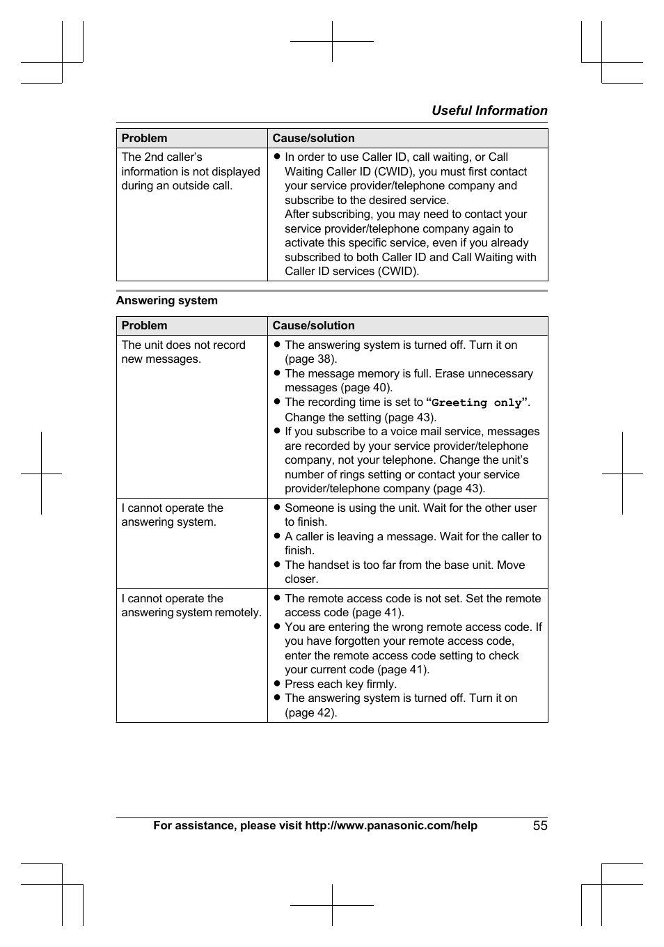 Panasonic KX-TG6645 User Manual | Page 55 / 68