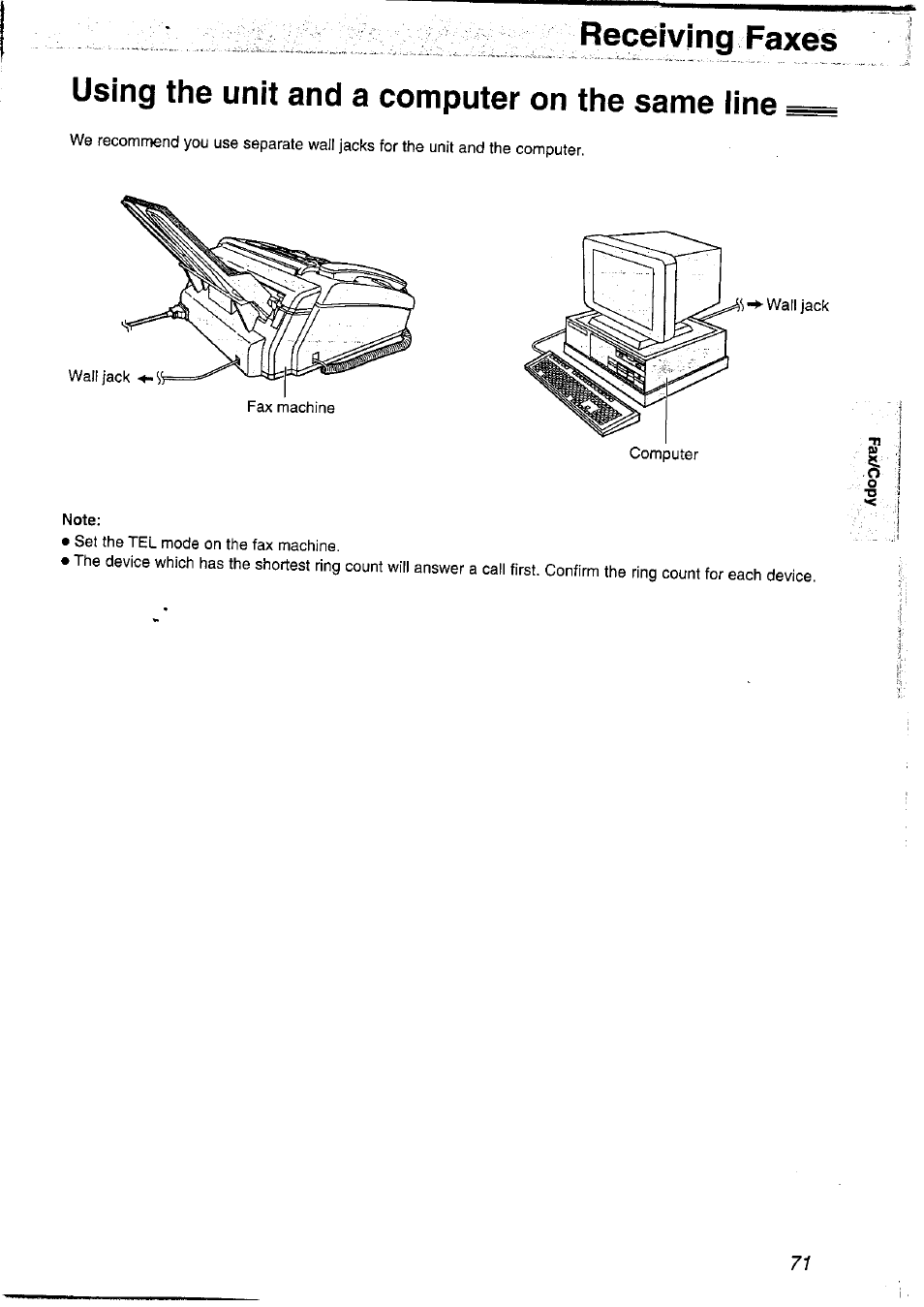 Using the unit and a computer on the same line | Panasonic KX-FP121NZ User Manual | Page 71 / 124