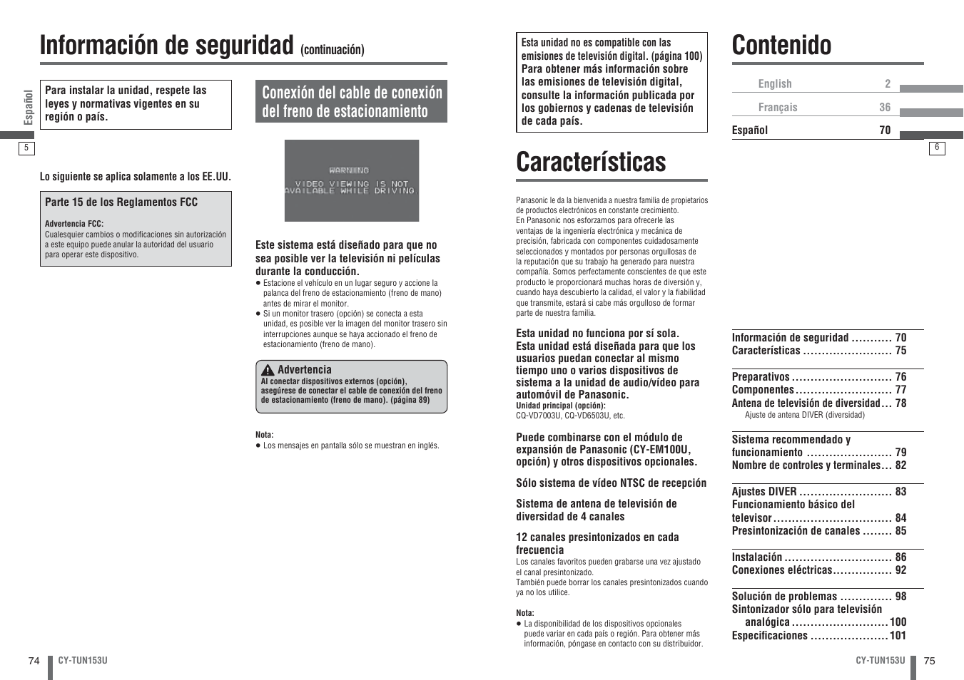 Panasonic CY-TUN153U User Manual | Page 38 / 52