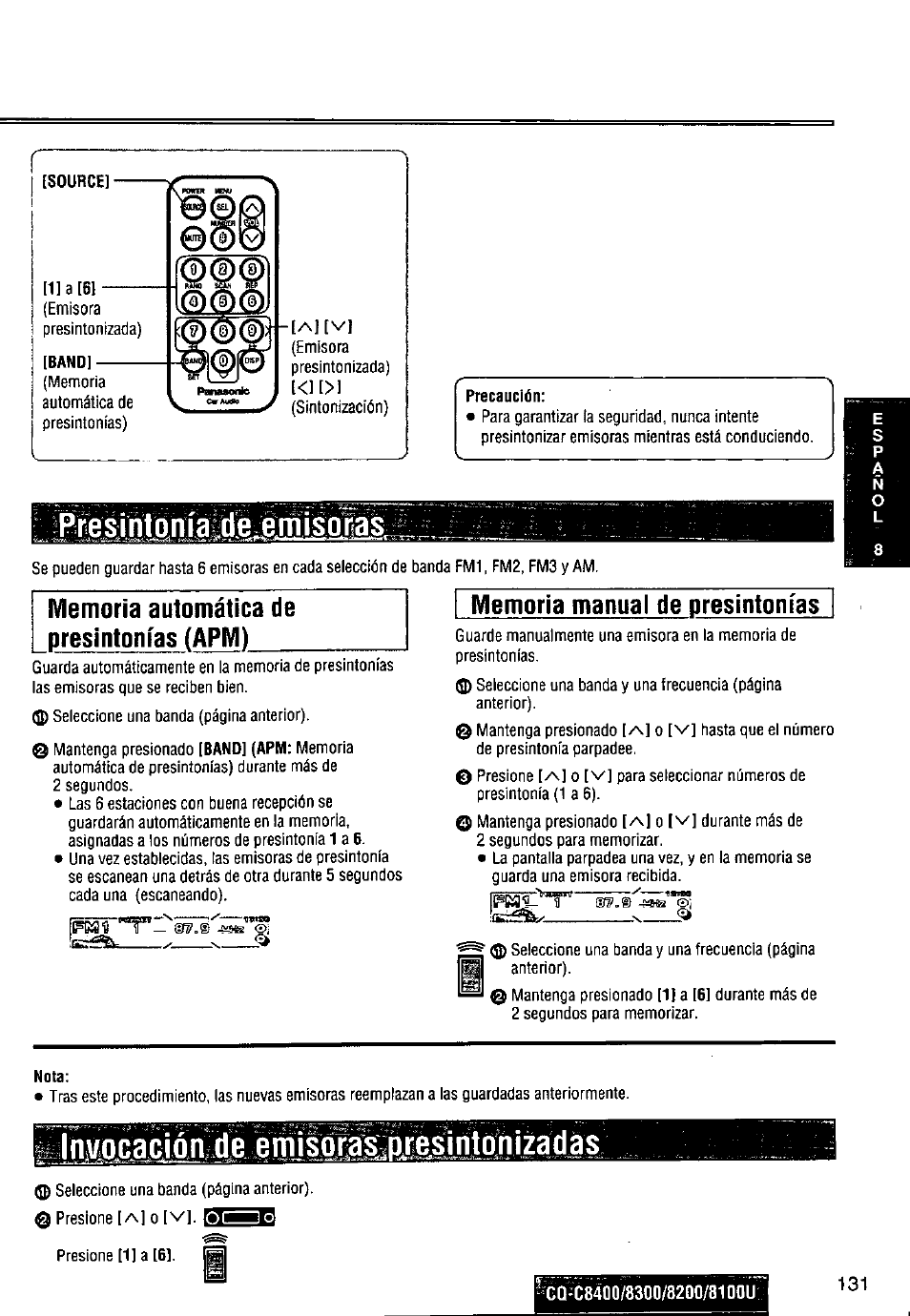 Panasonic CQ-C8300U User Manual | Page 131 / 176
