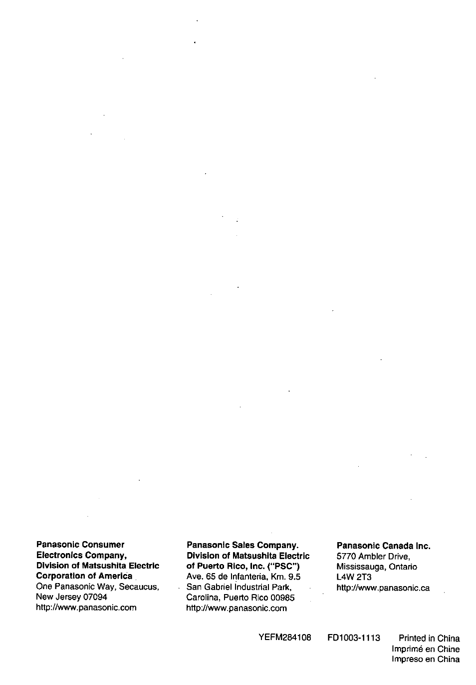 Panasonic CQ-C8300U User Manual | Page 176 / 176