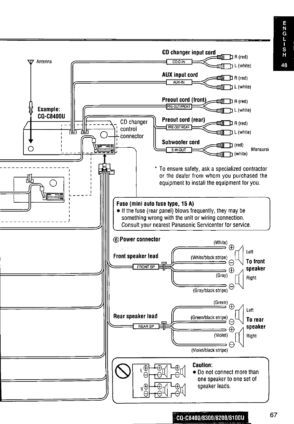 Panasonic CQ-C8300U User Manual | Page 67 / 176