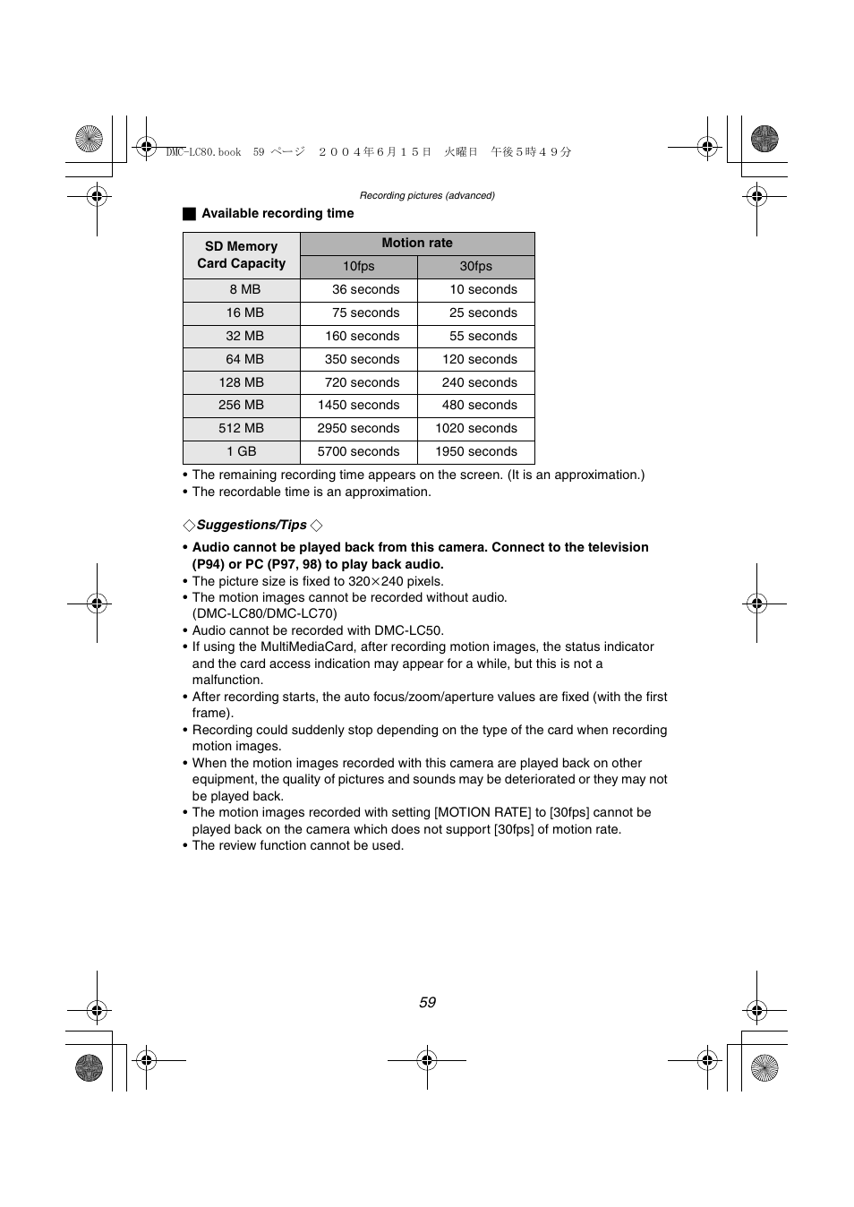 Panasonic DMC-LC70PP User Manual | Page 59 / 128