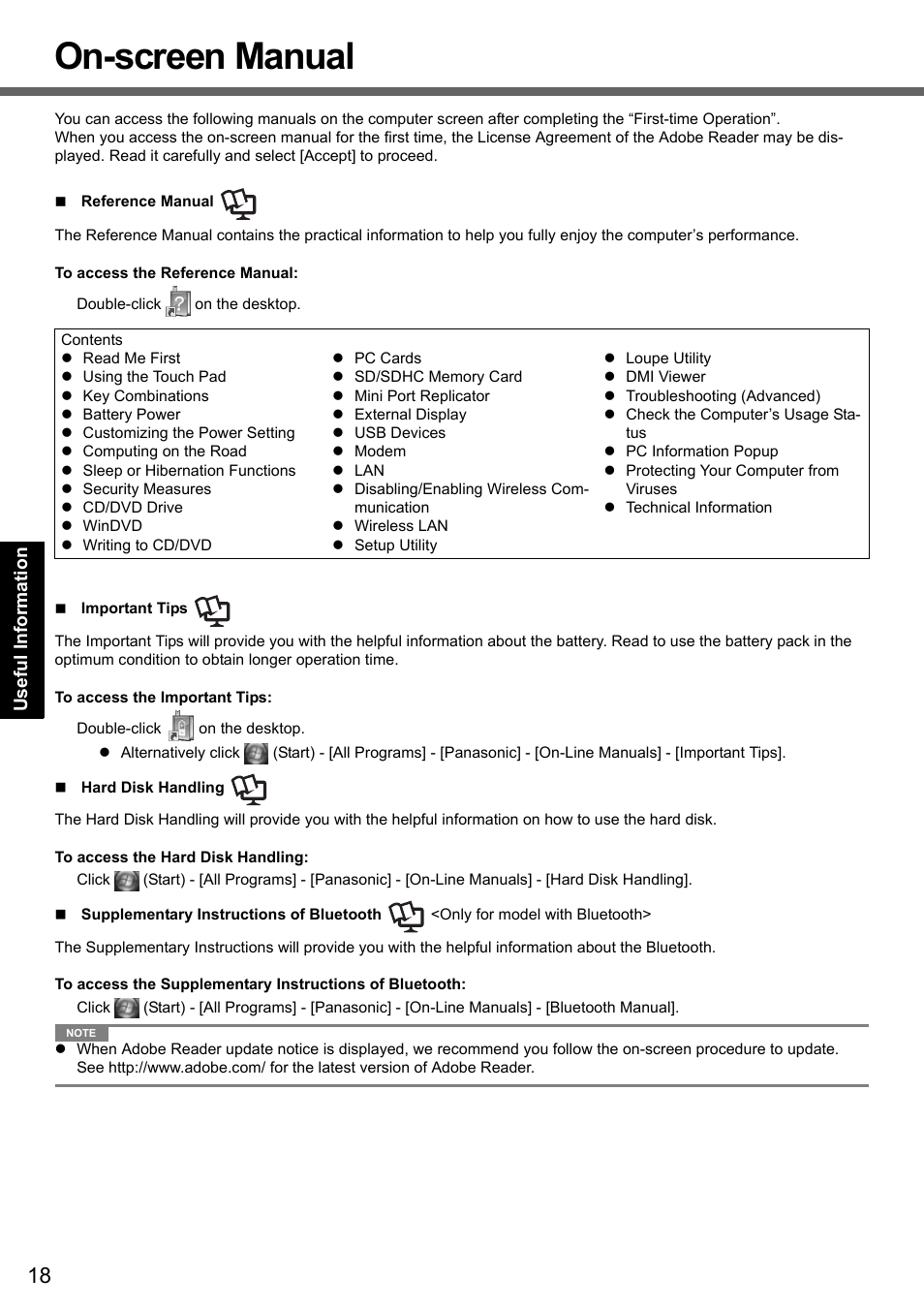 On-screen manual | Panasonic CF-Y7 series User Manual | Page 18 / 44