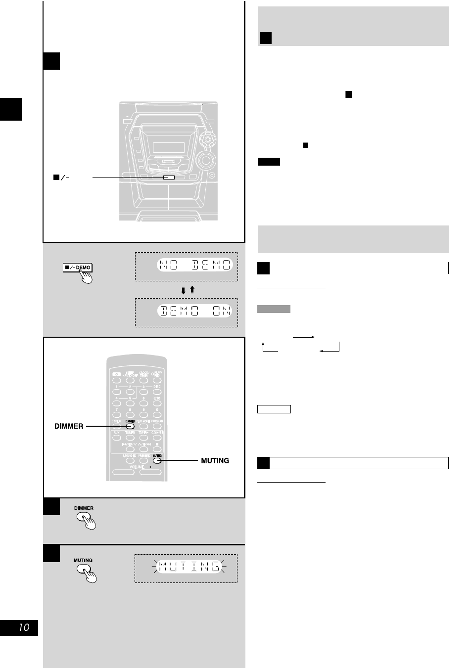 Turning the demo function off, Convenient functions, Ba c | Press [muting, Press [dimmer | Panasonic SC-AK300 User Manual | Page 10 / 28
