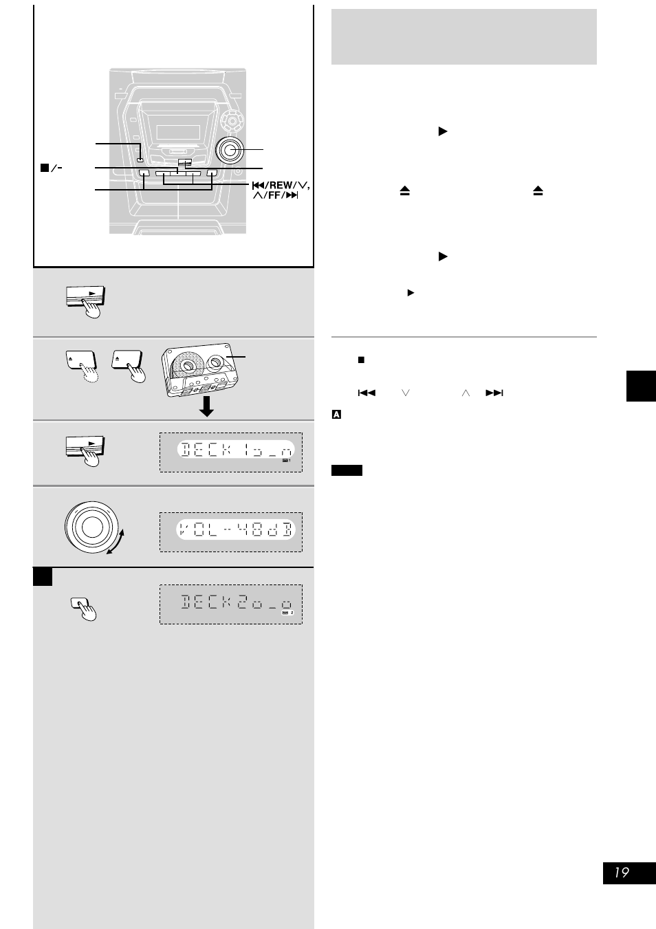 Cassette deck operations, Listening to tapes | Panasonic SC-AK300 User Manual | Page 19 / 28