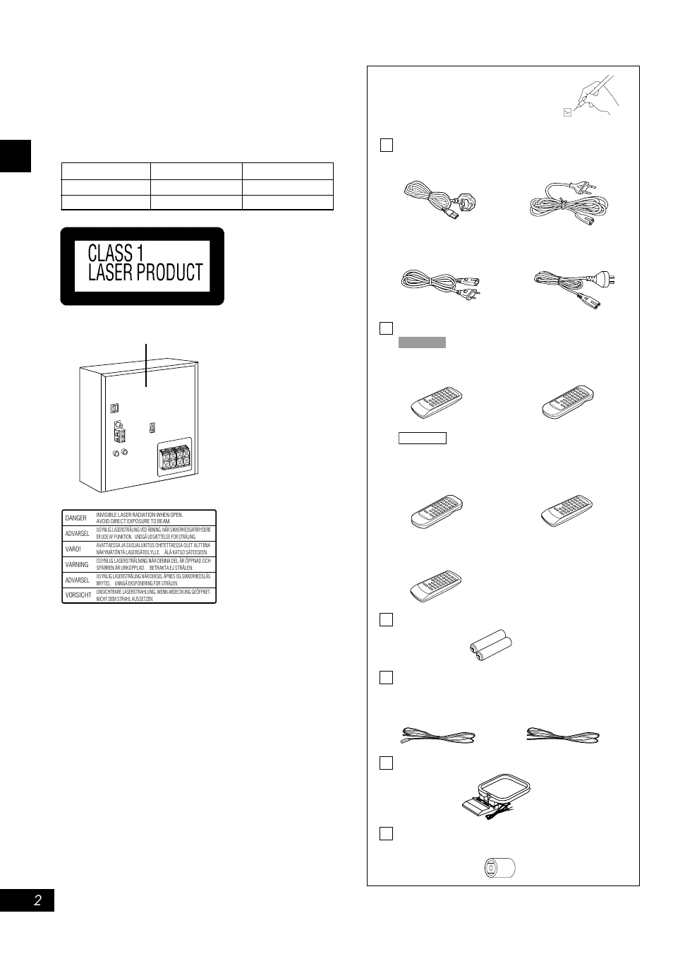 Introduction, Supplied accessories, Dear customer | Luokan 1 laserlaite klass 1 laser apparat, Before using, System | Panasonic SC-AK300 User Manual | Page 2 / 28
