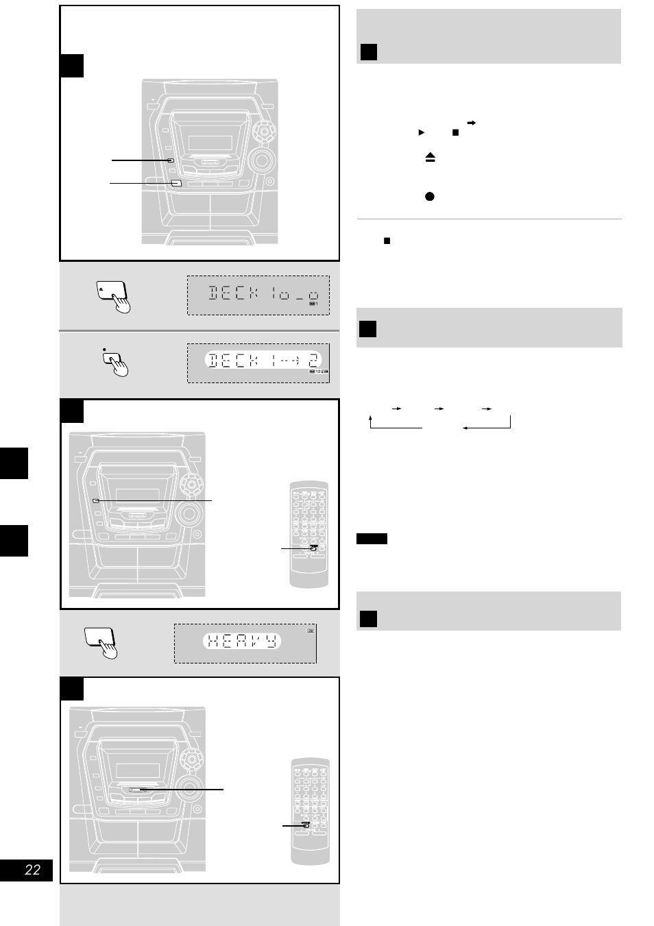 Tape-to-tape recording, Sound quality operations, Using the built-in sound quality settings | Enhancing the sound quality | Panasonic SC-AK300 User Manual | Page 22 / 28
