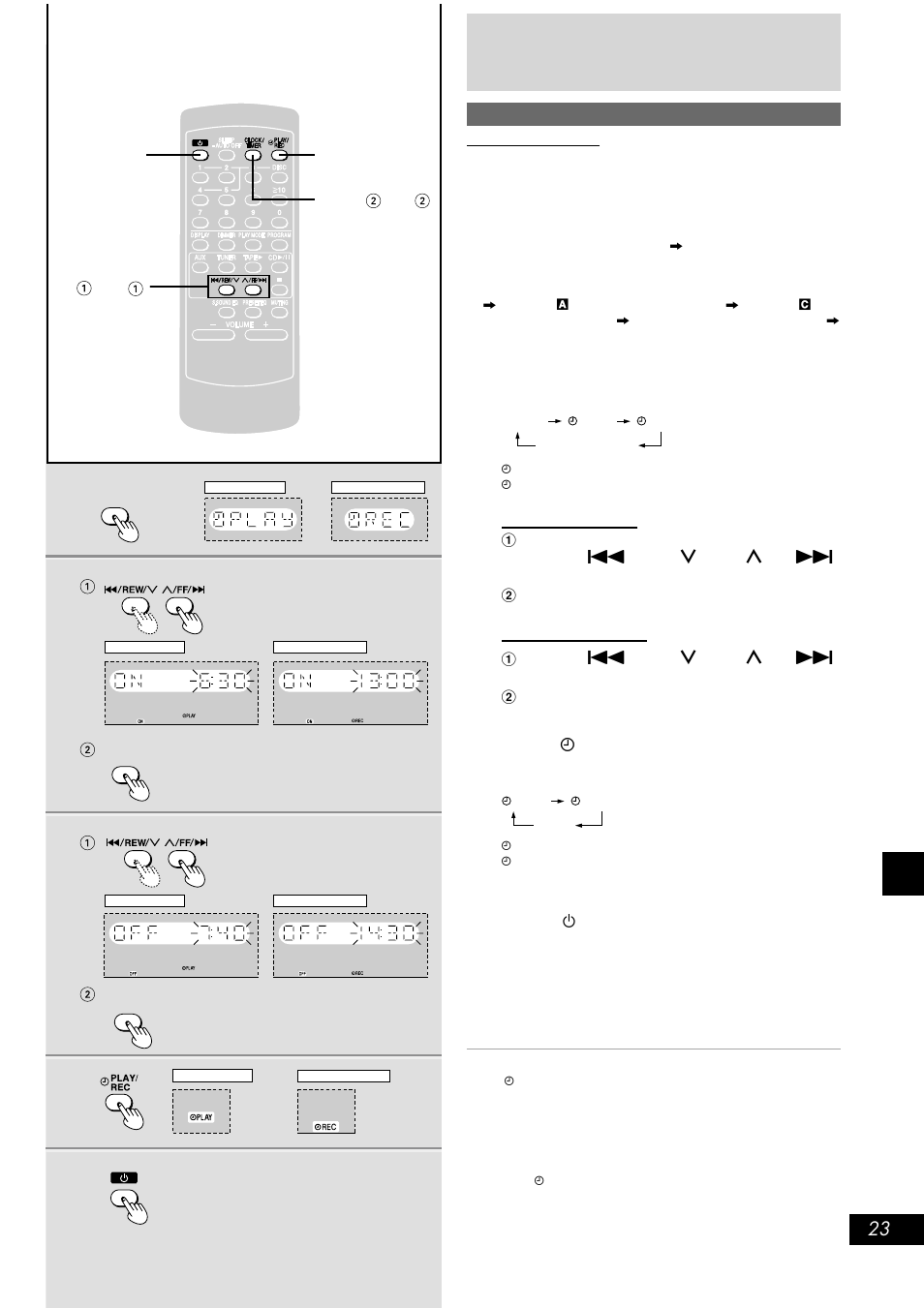 Timer operations, Using the timers, Using the play/record timer | Panasonic SC-AK300 User Manual | Page 23 / 28