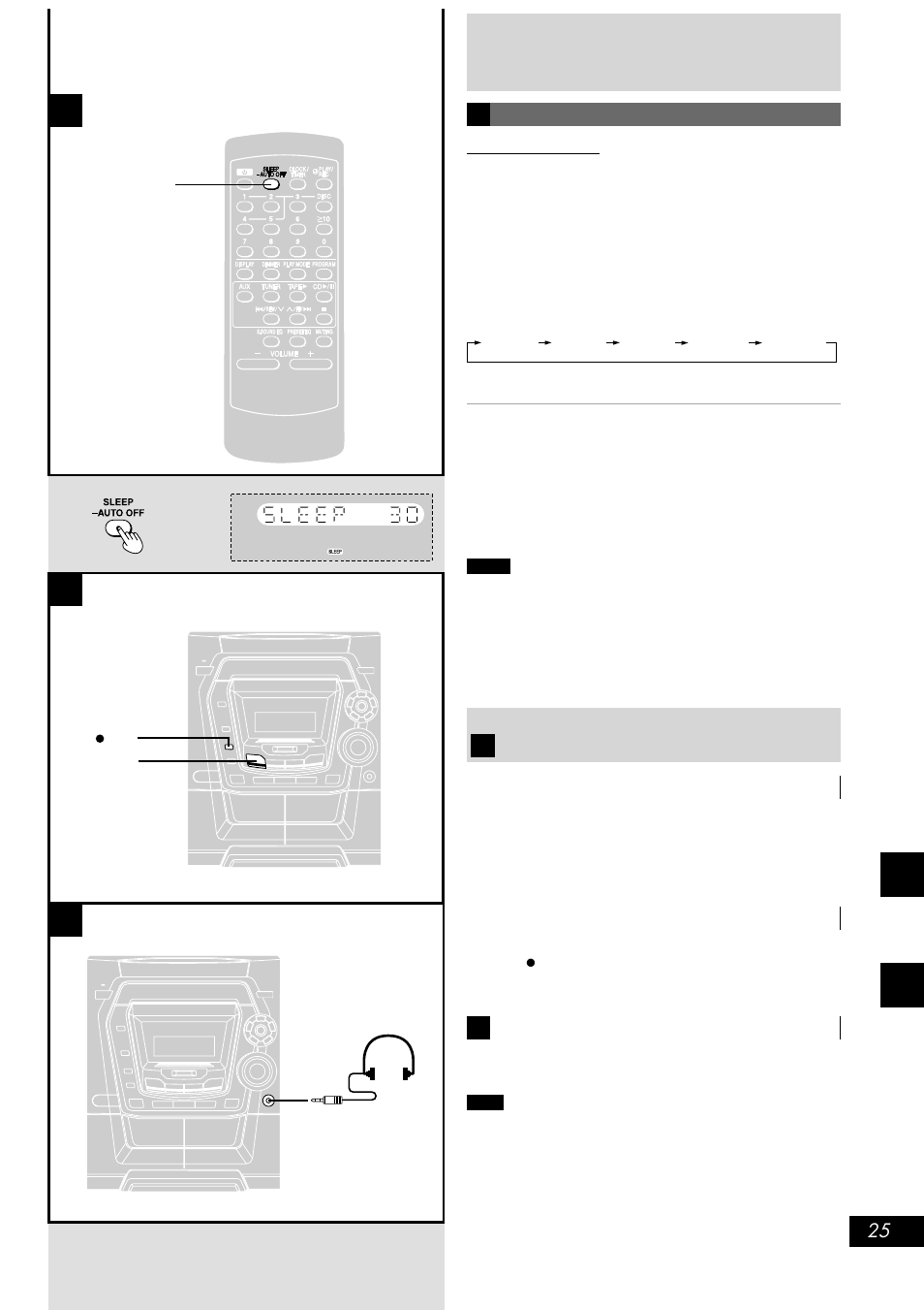 Using the sleep timer, Reference, Using an external unit | Ab c, Using the timers using the sleep timer, Press [sleep] to select the desired time | Panasonic SC-AK300 User Manual | Page 25 / 28
