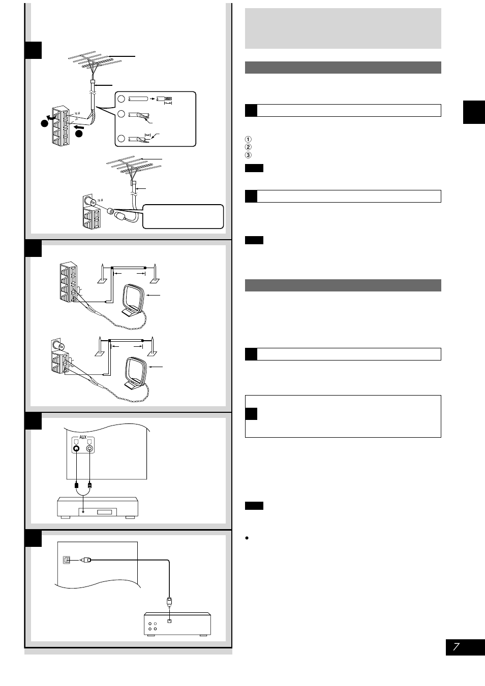 Optional antenna connections, External unit connection, Ab c | Connections optional antenna connections, Before using | Panasonic SC-AK300 User Manual | Page 7 / 28