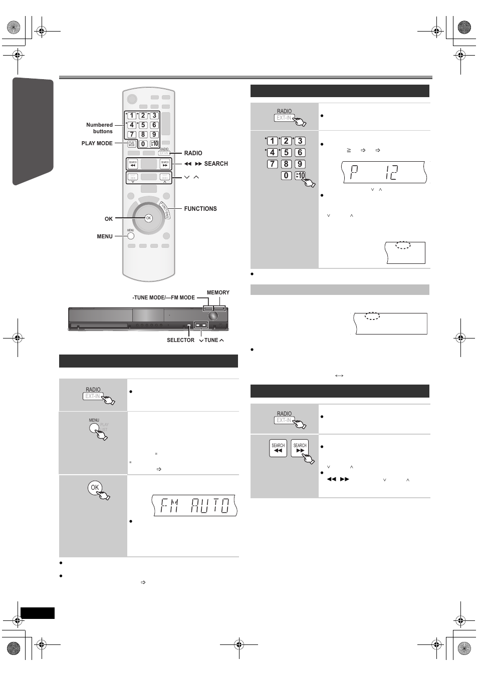 Setting up the radio | Panasonic SC-PT673 User Manual | Page 14 / 40