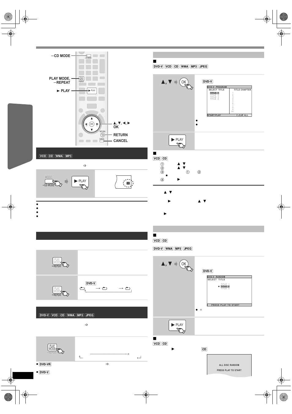 Other modes of play | Panasonic SC-PT673 User Manual | Page 20 / 40