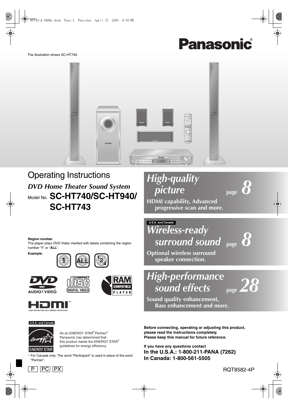 Panasonic SC-HT743 User Manual | 40 pages