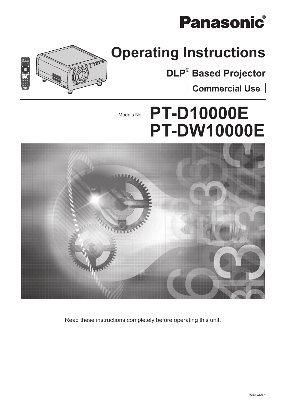 Panasonic PT-D10000E User Manual | 122 pages