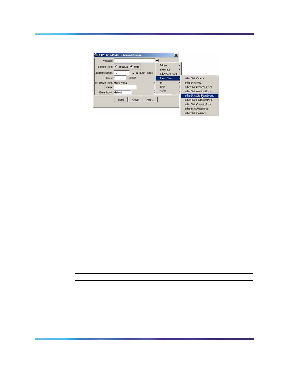 Figure 42 alarm variable list, Figure 42 | Panasonic 470 User Manual | Page 102 / 132