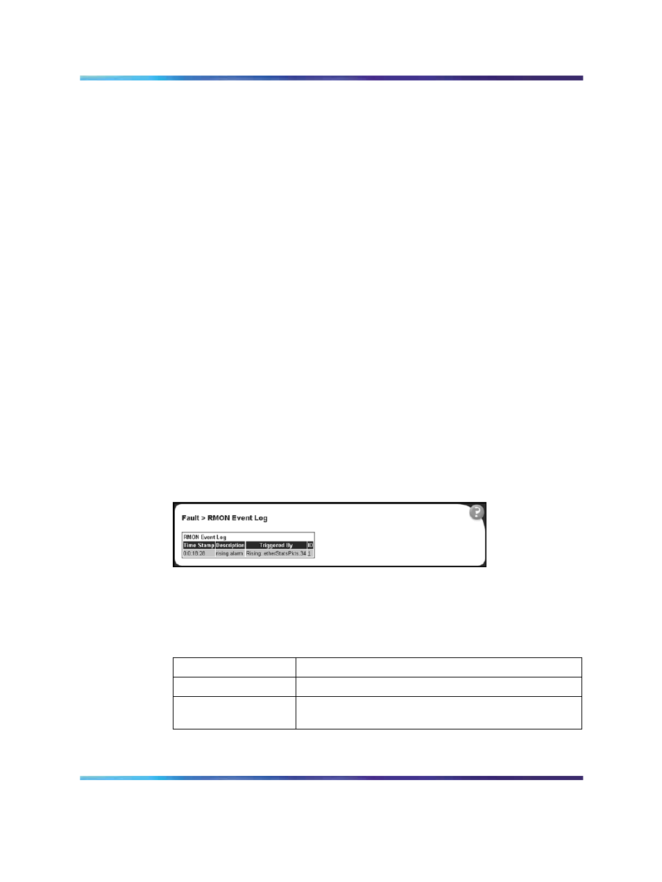 Viewing the rmon fault event log | Panasonic 470 User Manual | Page 117 / 132