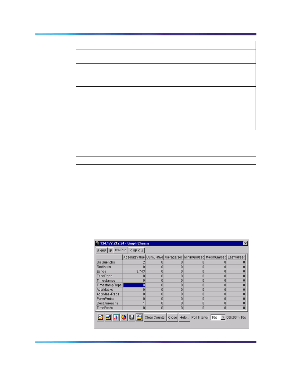 Icmp in tab, Figure 16 graph chassis dialog box -- icmp in tab | Panasonic 470 User Manual | Page 53 / 132