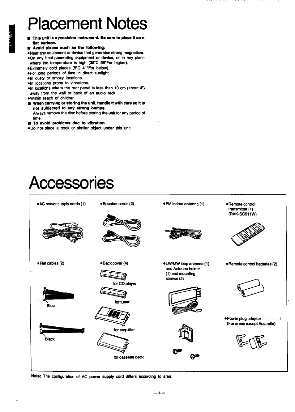 Accessories | Panasonic SC-CH7 User Manual | Page 4 / 61