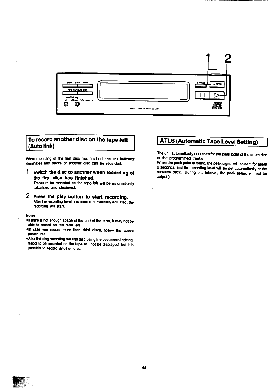 2 press the piay button to start recording | Panasonic SC-CH7 User Manual | Page 45 / 61