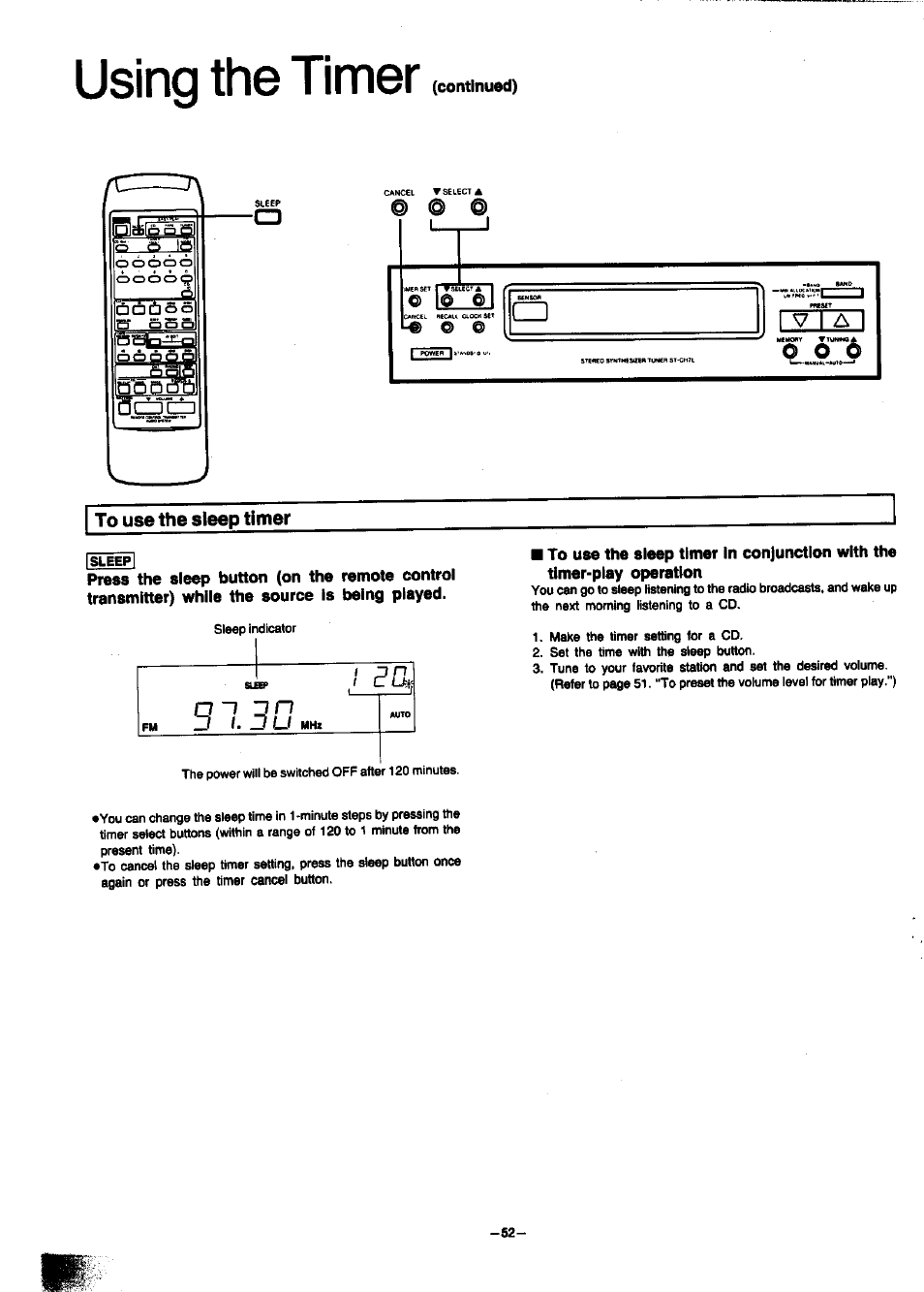Using the timer | Panasonic SC-CH7 User Manual | Page 52 / 61