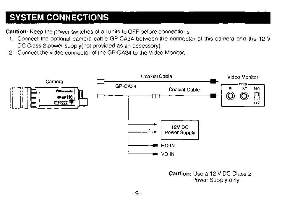 System connections | Panasonic GP-MF130 User Manual | Page 11 / 16