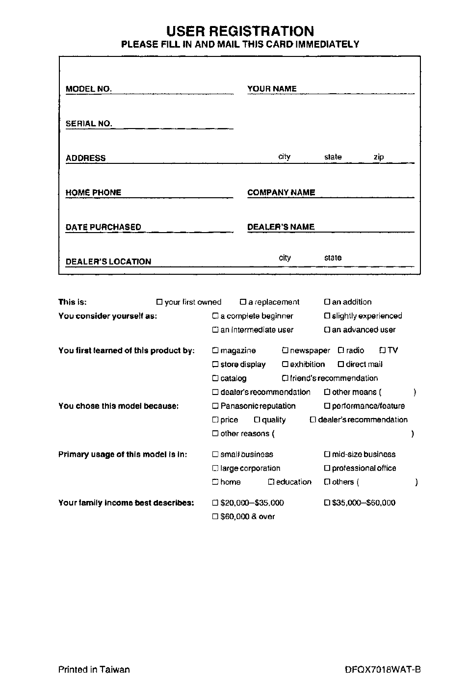 User registration | Panasonic CF-48 User Manual | Page 38 / 38