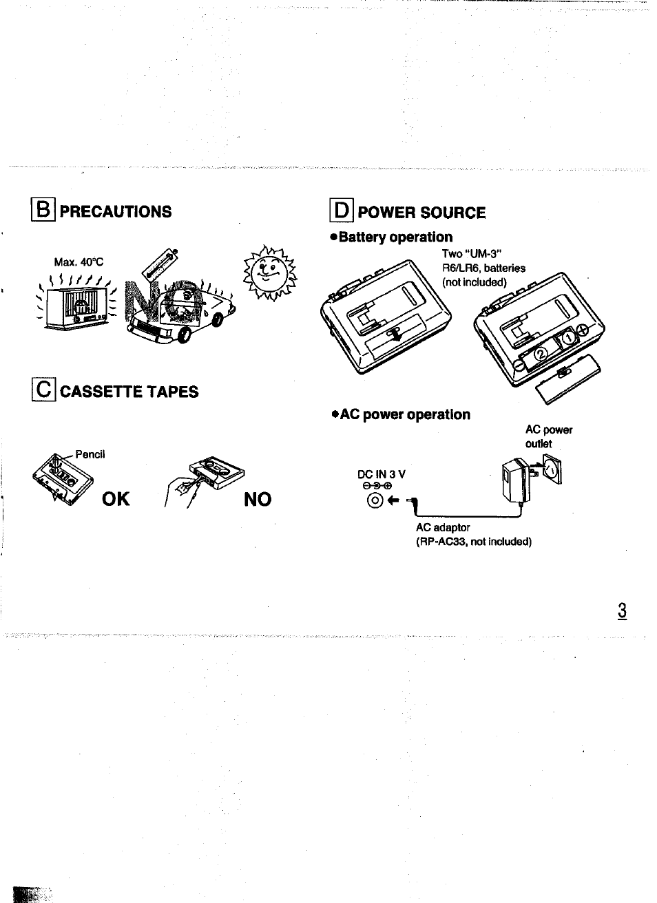 Panasonic RQ-V200 User Manual | Page 3 / 16