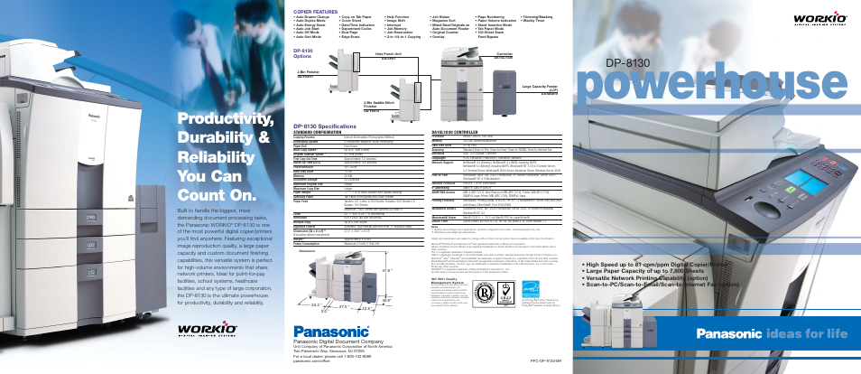 Panasonic DP-8130 User Manual | 6 pages