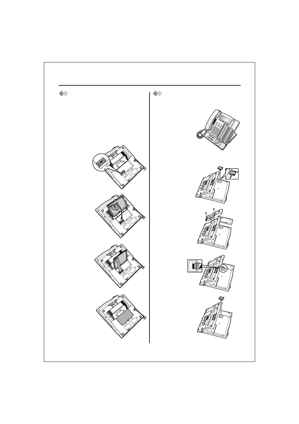 Installing the kx-t7601/kx-t7603, Kx-t7601, Kx-t7603 | Panasonic KX-T7633 User Manual | Page 21 / 25