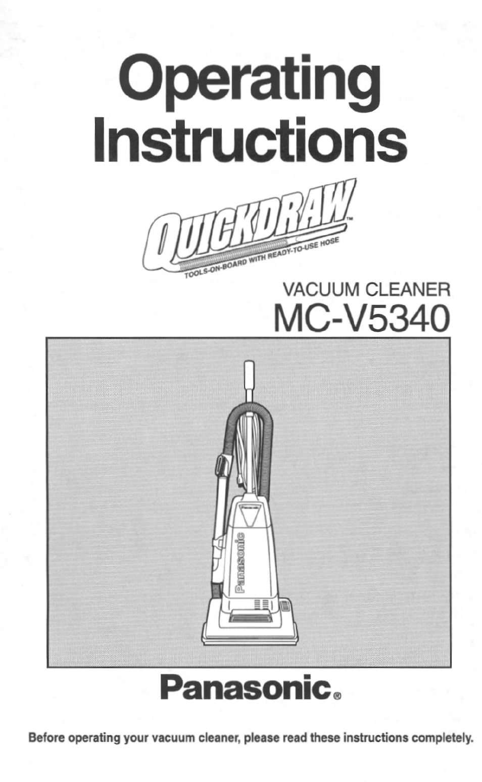 Panasonic QUICKDRAW MC-V5340 User Manual | 20 pages