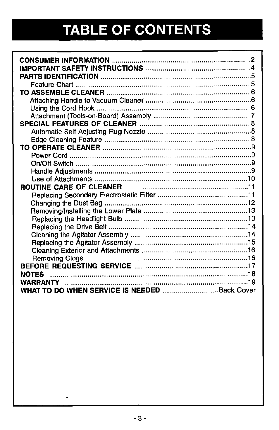 Panasonic QUICKDRAW MC-V5340 User Manual | Page 3 / 20