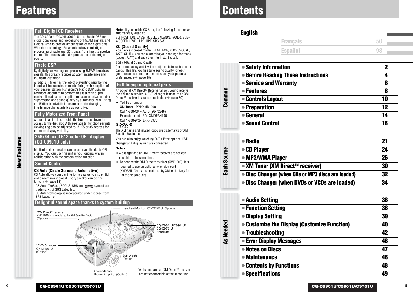 Panasonic CQ-C9801U User Manual | Page 5 / 25