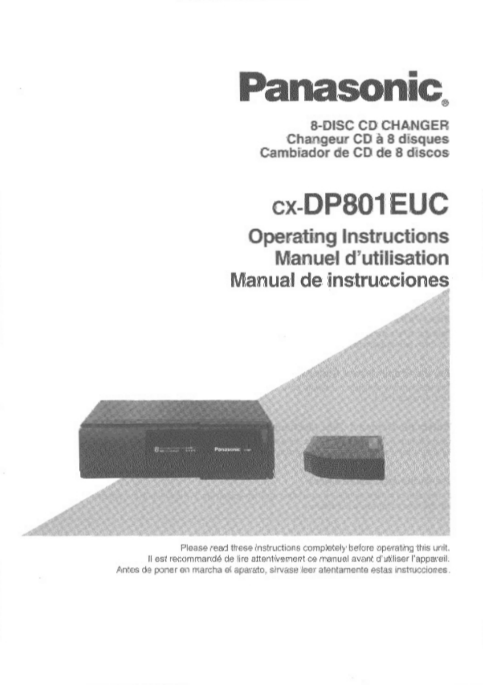 Panasonic 8-DISC CD CHANGER CX-DP801EUC User Manual | 44 pages