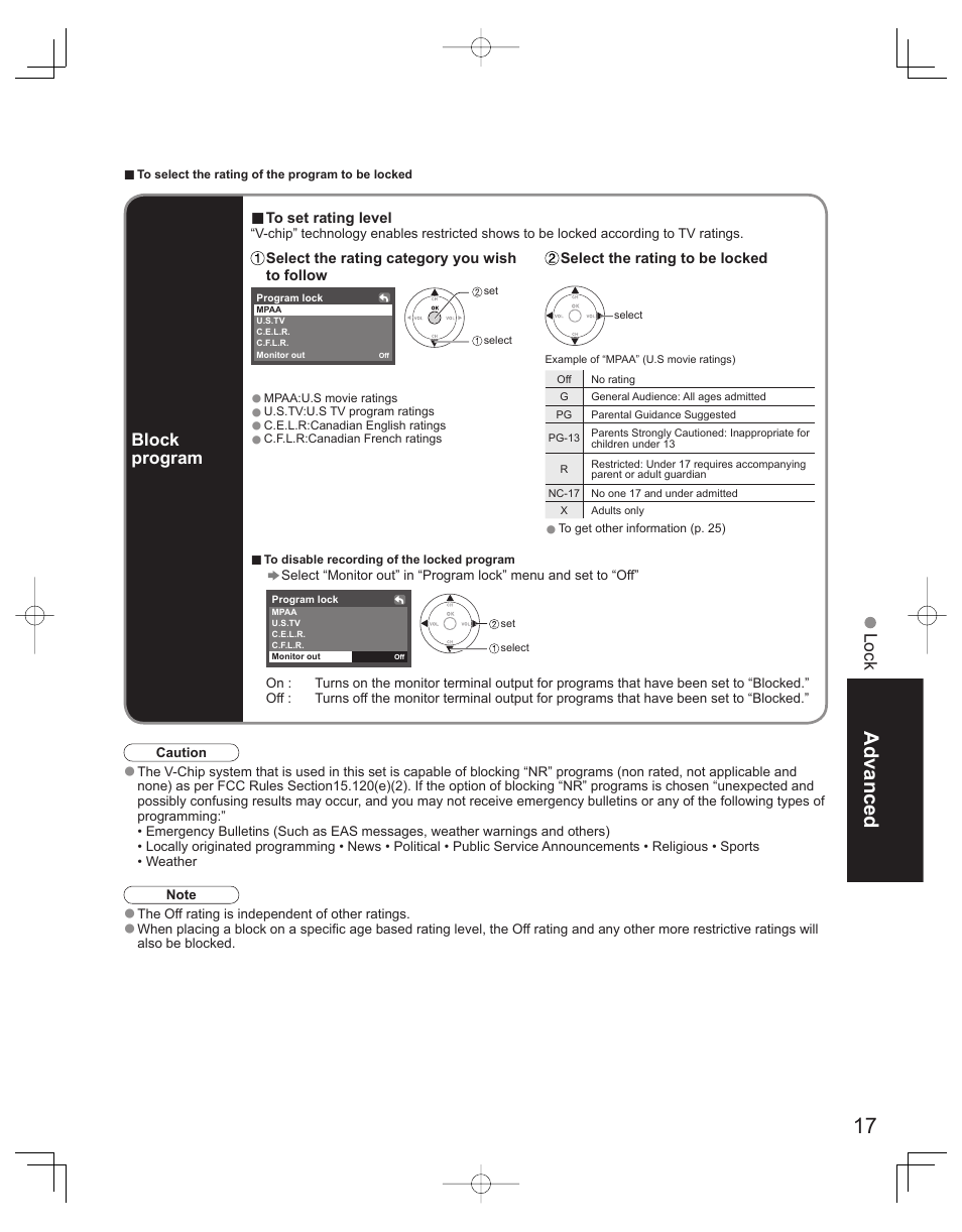 Advanced | Panasonic TC-32LX60L User Manual | Page 17 / 34