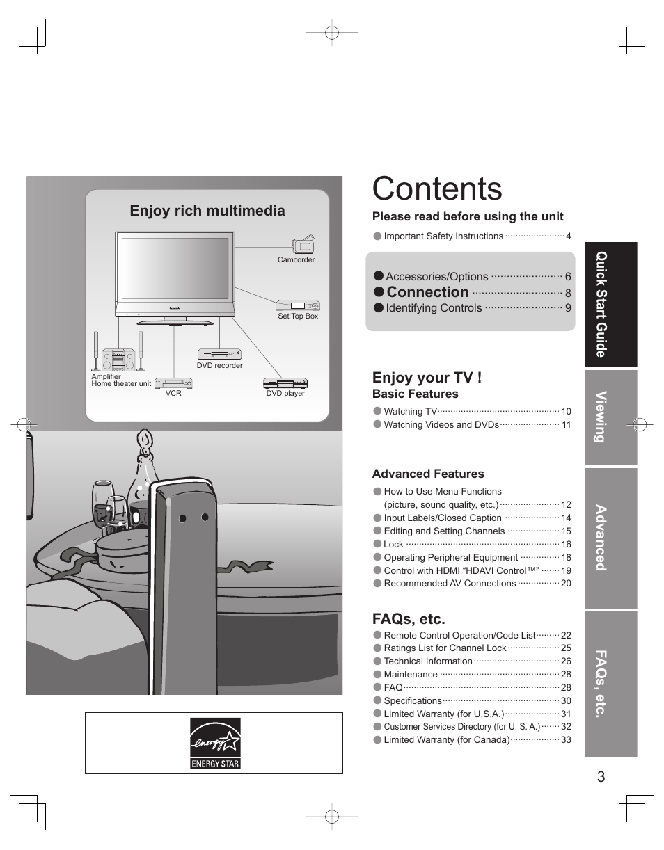 Panasonic TC-32LX60L User Manual | Page 3 / 34