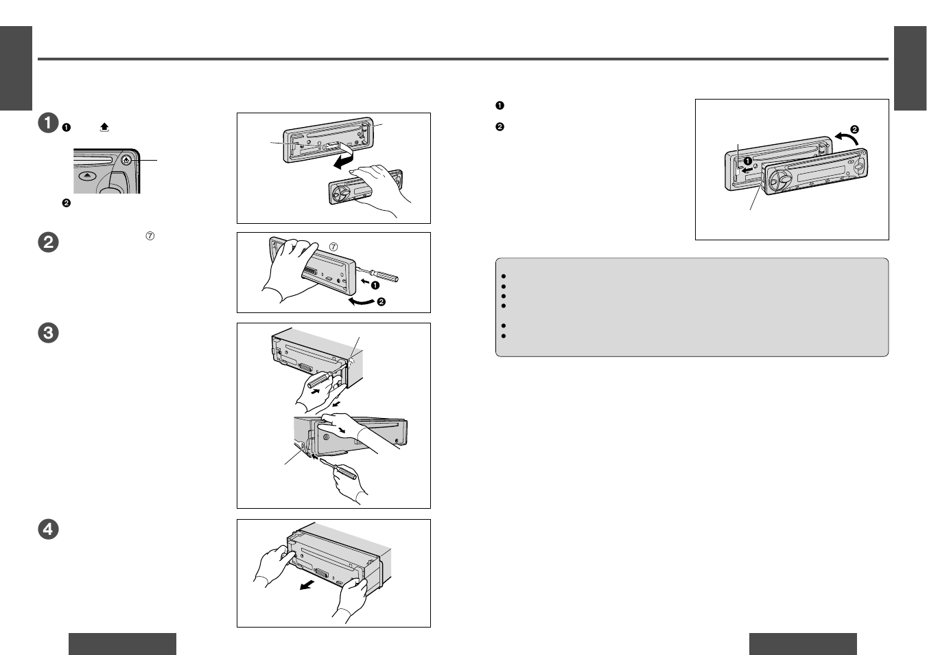 Installation guide, Remove the unit, Install removable face plate | Panasonic CQ-DP151  EN User Manual | Page 9 / 12